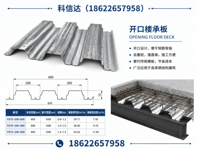 北辰区钢筋桁架楼承板展示图